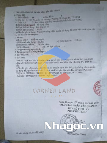 Bán nhà Góc 2MT 517/21 Nguyễn Tri Phương, Phường 8,  Quận 10, Hồ Chí Minh