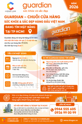  Siêu Thị Guardian  cần Thuê Nhà mặt tiền Đường Lê Văn Sỹ Quận 3 - Hồ Chí Minh 